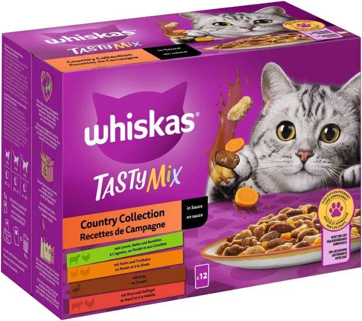 Whiskas Tasty Mix Country Collection in Gravy 12x85g
