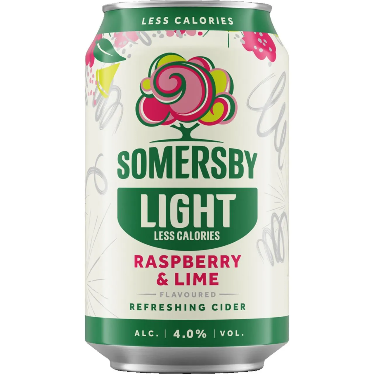 Somersby Raspberry & Lime Light 4% 18x330ml Can