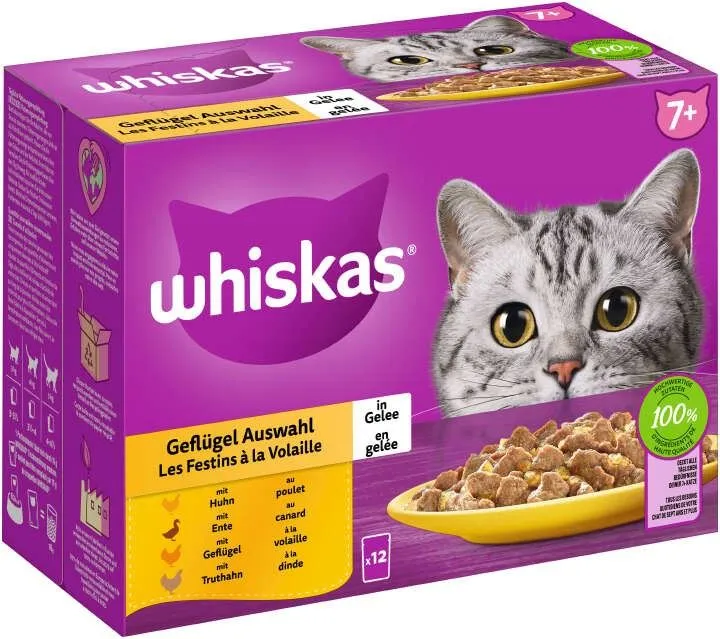 Whiskas 7+ Poultry Variety in Jelly 12x85g